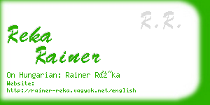 reka rainer business card